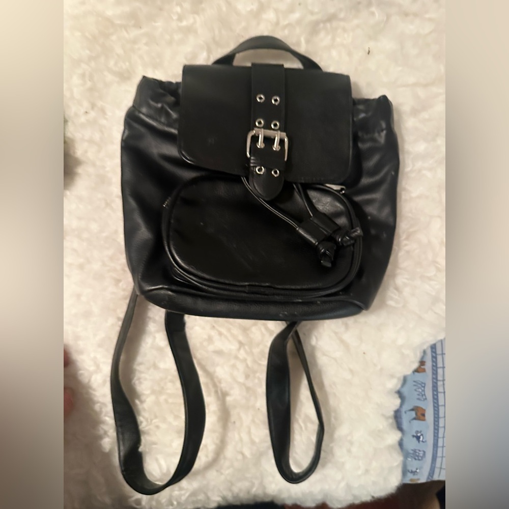 A New Day Target Small Black Leather Backpack New